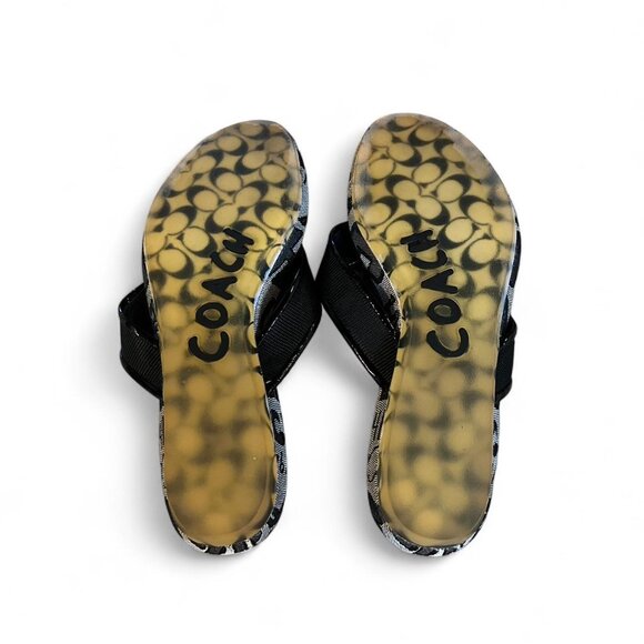 Coach black and white flip flops - Picture 4 of 4
